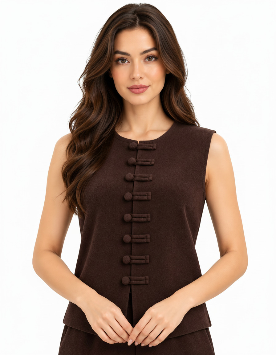 Rafif Viscose Gilet – Sleeveless  Elora