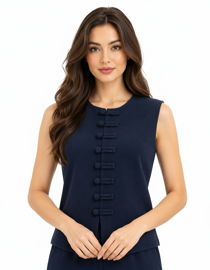 Rafif Viscose Gilet – Sleeveless  Elora