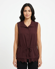 Sohaila Everyday Gilet – Button-Front Sleeveless  Elora