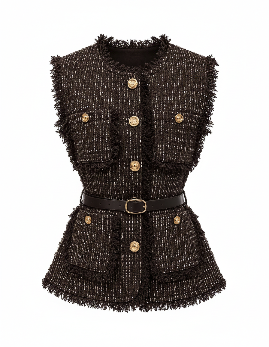 Firdaus Everyday Gilet – Button-Front Sleeveless  Elora