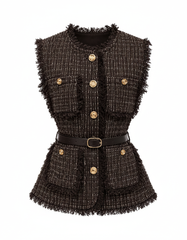 Firdaus Everyday Gilet – Button-Front Sleeveless  Elora