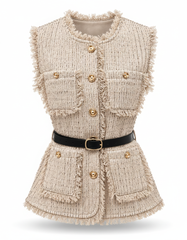 Firdaus Everyday Gilet – Button-Front Sleeveless  Elora
