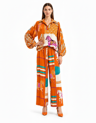 Nabila Animal Print Co-ord Set – Pull-On Collared  Elora