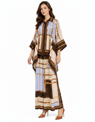 Nawar Geometric Co-ord Set – Button-Front Collared  Elora