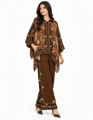 Rabab Geometric Co-ord Set – Button-Front Collared  Elora