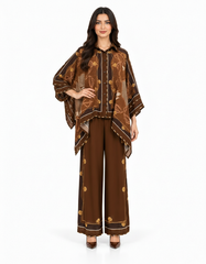Rabab Geometric Co-ord Set – Button-Front Collared  Elora