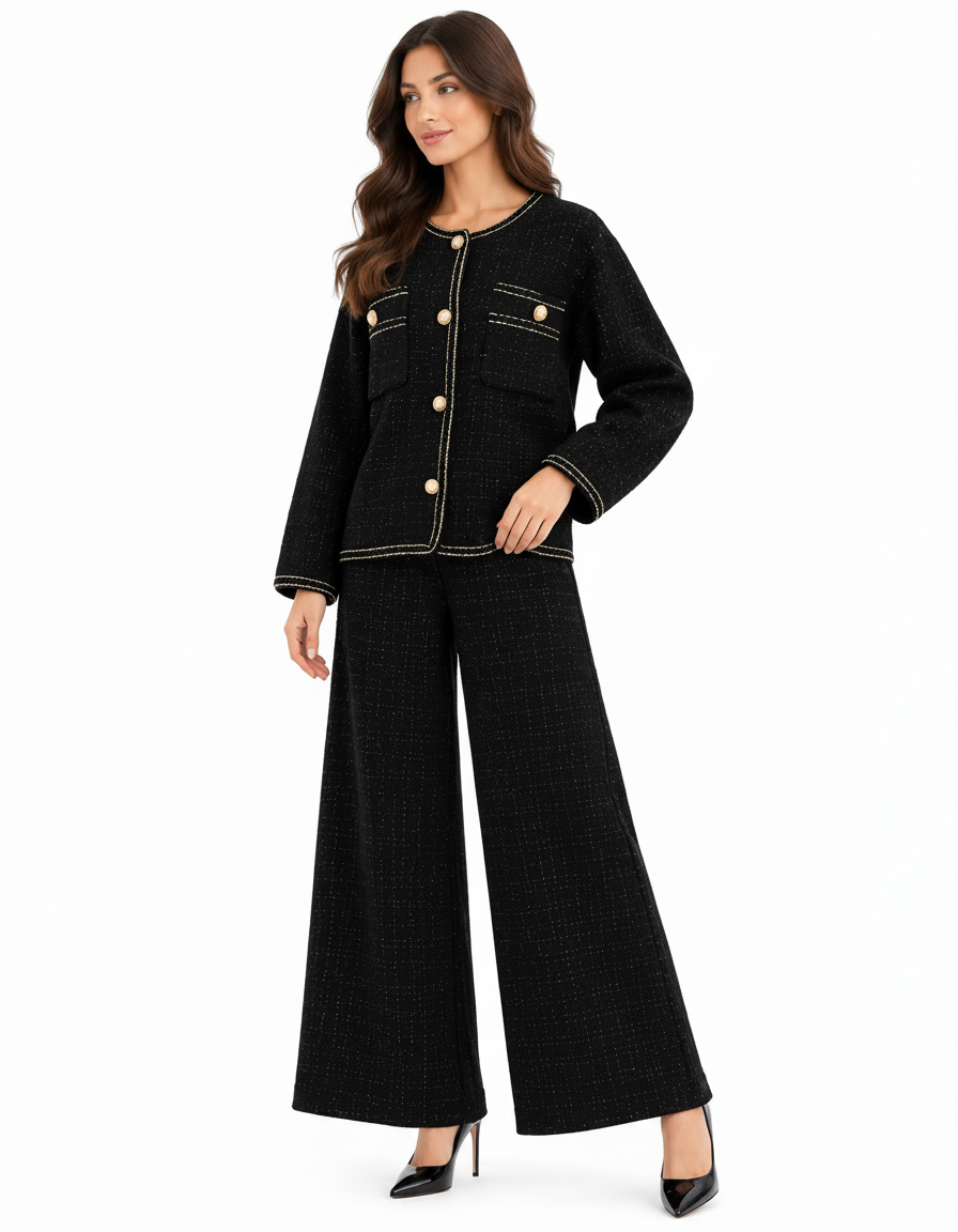 Anfal Everyday Co-ord Set – Button-Front Long Sleeve  Elora