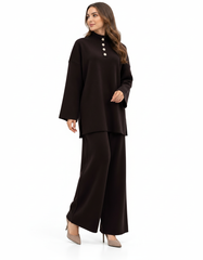 Assil Viscose Co-ord Set – Button-Front Long Sleeve  Elora