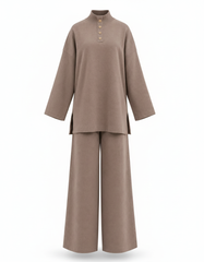 Assil Viscose Co-ord Set – Button-Front Long Sleeve  Elora