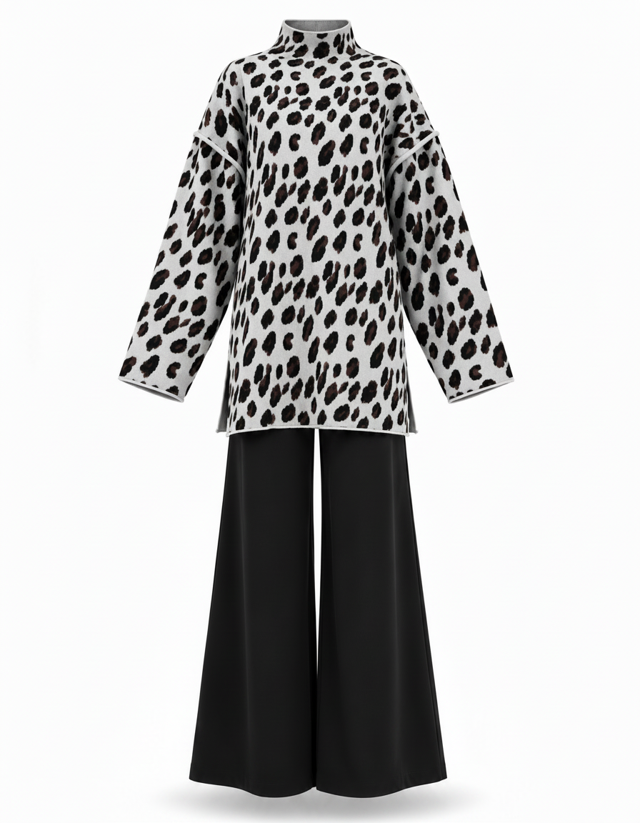 Dahlia Animal Print Maxi Co-ord Set – Pull-On Long Sleeve  Elora