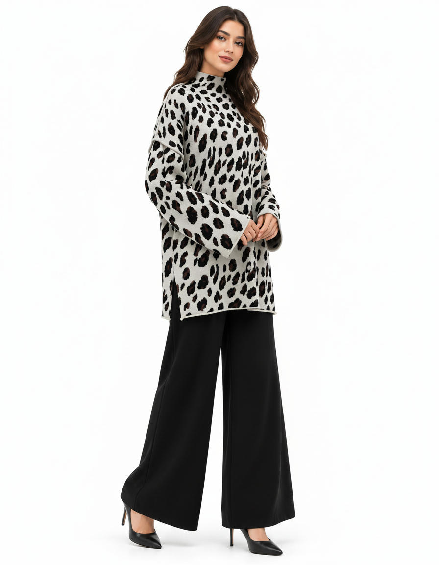 Dahlia Animal Print Maxi Co-ord Set – Pull-On Long Sleeve  Elora