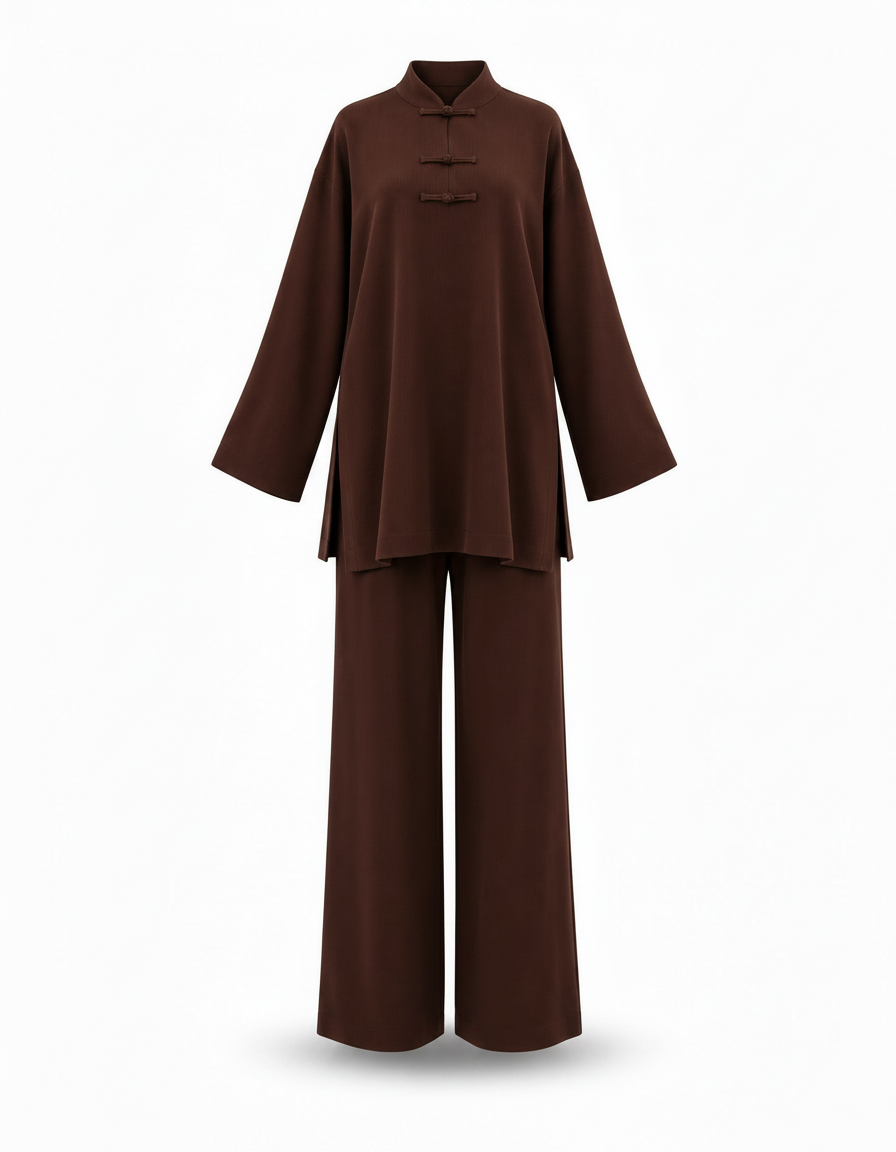 Danah Viscose Maxi Co-ord Set – Pull-On Long Sleeve  Elora