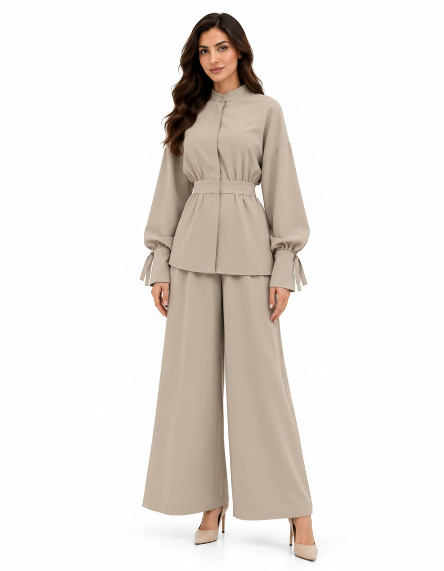 Jala Everyday Co-ord Set – Button-Front Long Sleeve  Elora