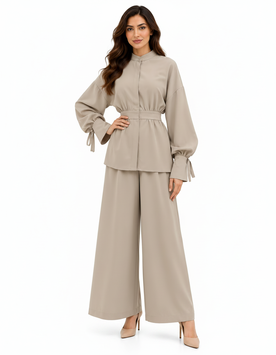 Jala Everyday Co-ord Set – Button-Front Long Sleeve  Elora