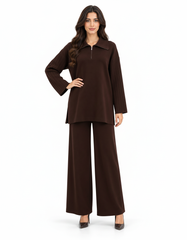 Haneen Viscose Co-ord Set – Relaxed Fit Collared  Elora