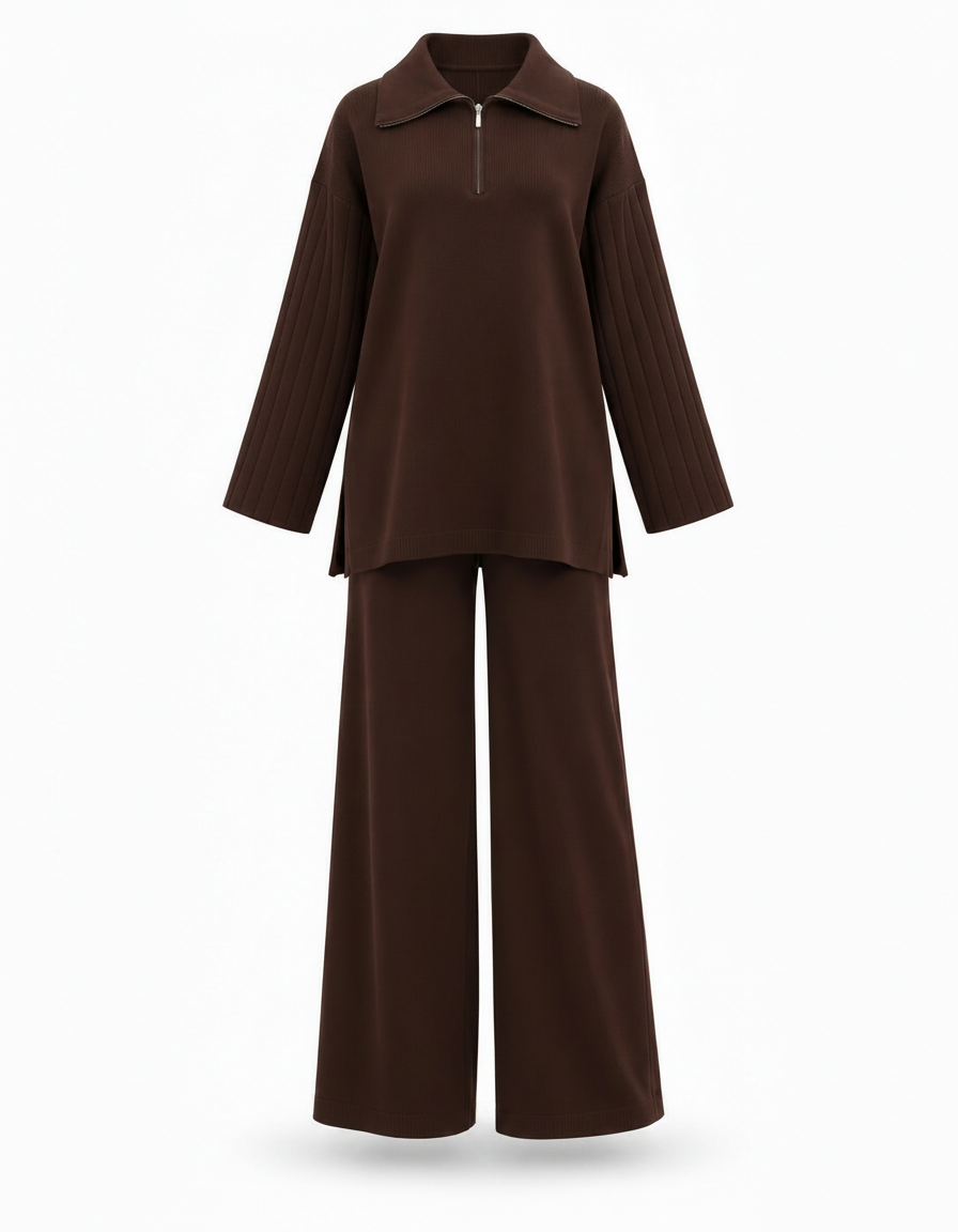 Haneen Viscose Co-ord Set – Relaxed Fit Collared  Elora