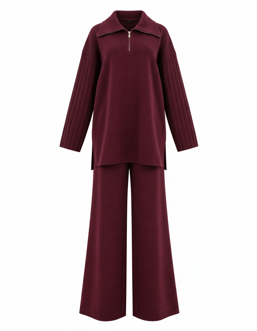 Haneen Viscose Co-ord Set – Relaxed Fit Collared  Elora