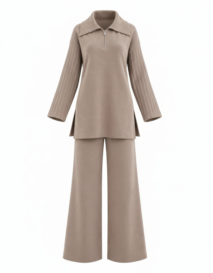 Haneen Viscose Co-ord Set – Relaxed Fit Collared  Elora