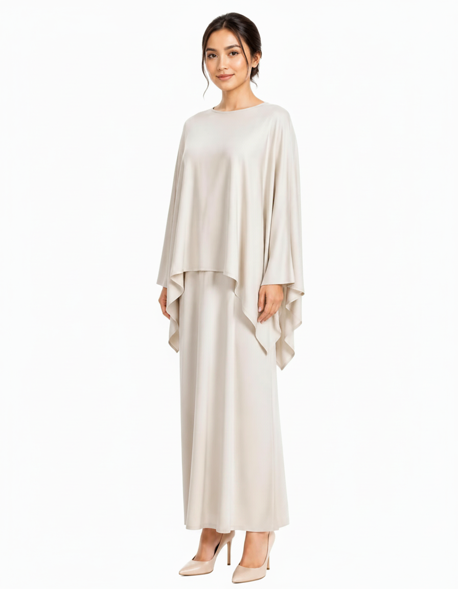 Najwa Viscose Maxi Dress Set – Pull-On Long Sleeve  Elora