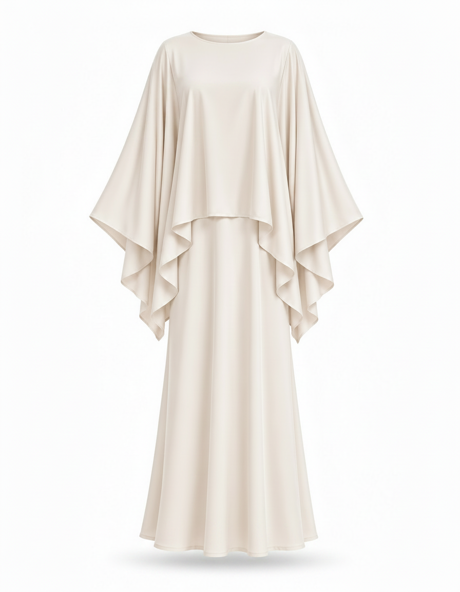 Najwa Viscose Maxi Dress Set – Pull-On Long Sleeve  Elora