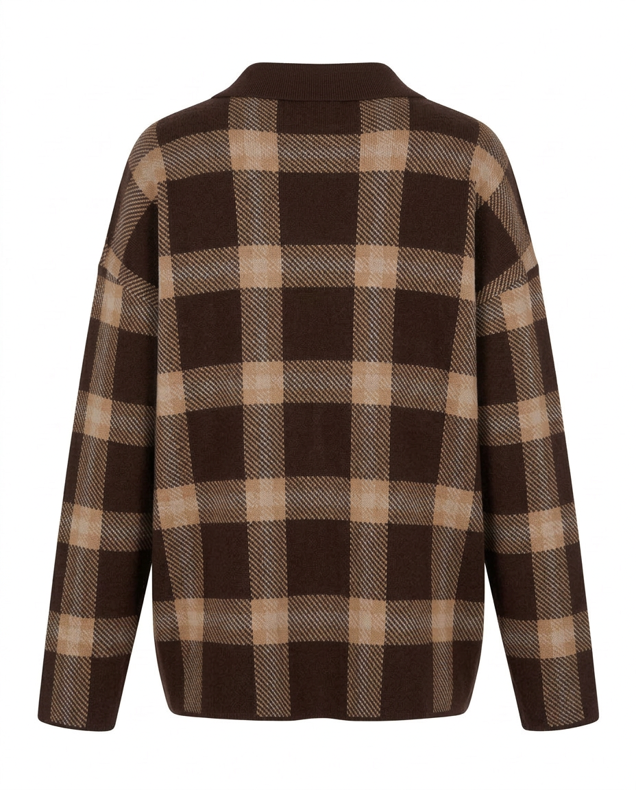 Rayan Plaid Blouse – Pull-On Collared  Elora