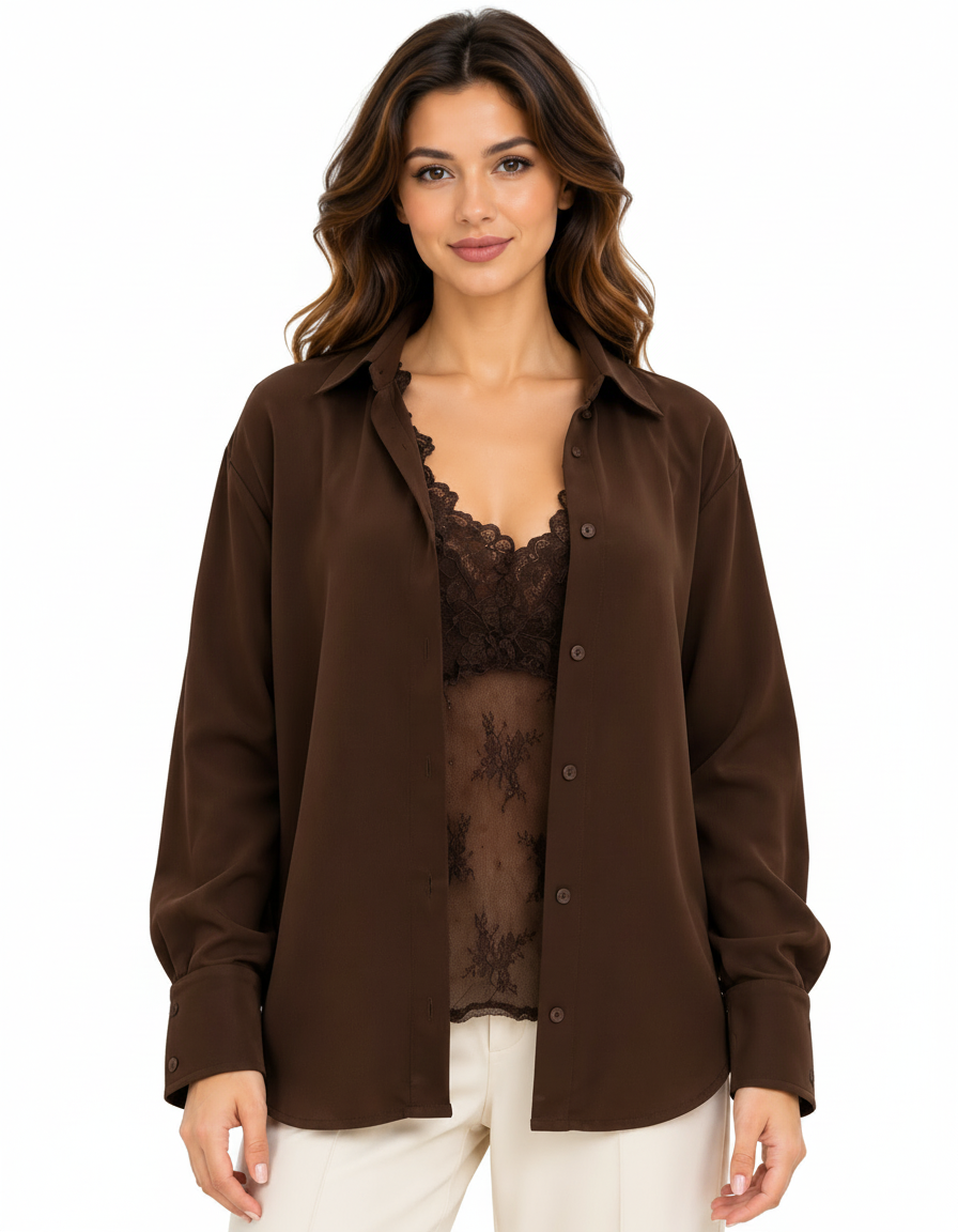 Rukaya Everyday Blouse – Button-Front Collared  Elora