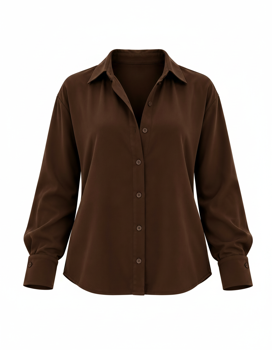 Rukaya Everyday Blouse – Button-Front Collared  Elora