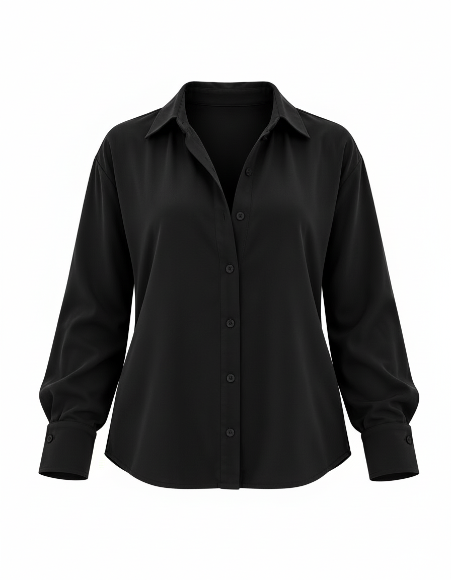 Rukaya Everyday Blouse – Button-Front Collared  Elora