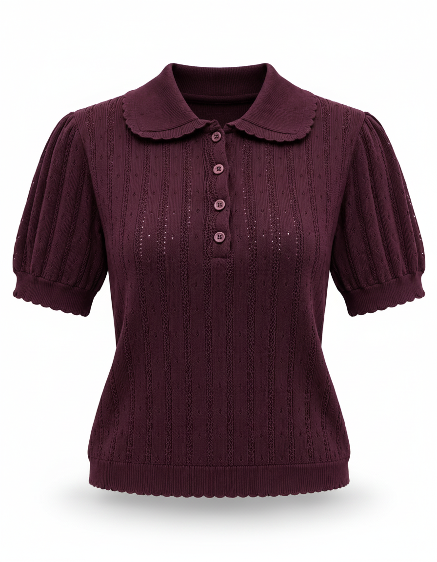 Sahab Viscose Blouse – Button-Front Collared  Elora