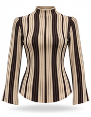Walaa Striped Blouse – Pull-On Long Sleeve