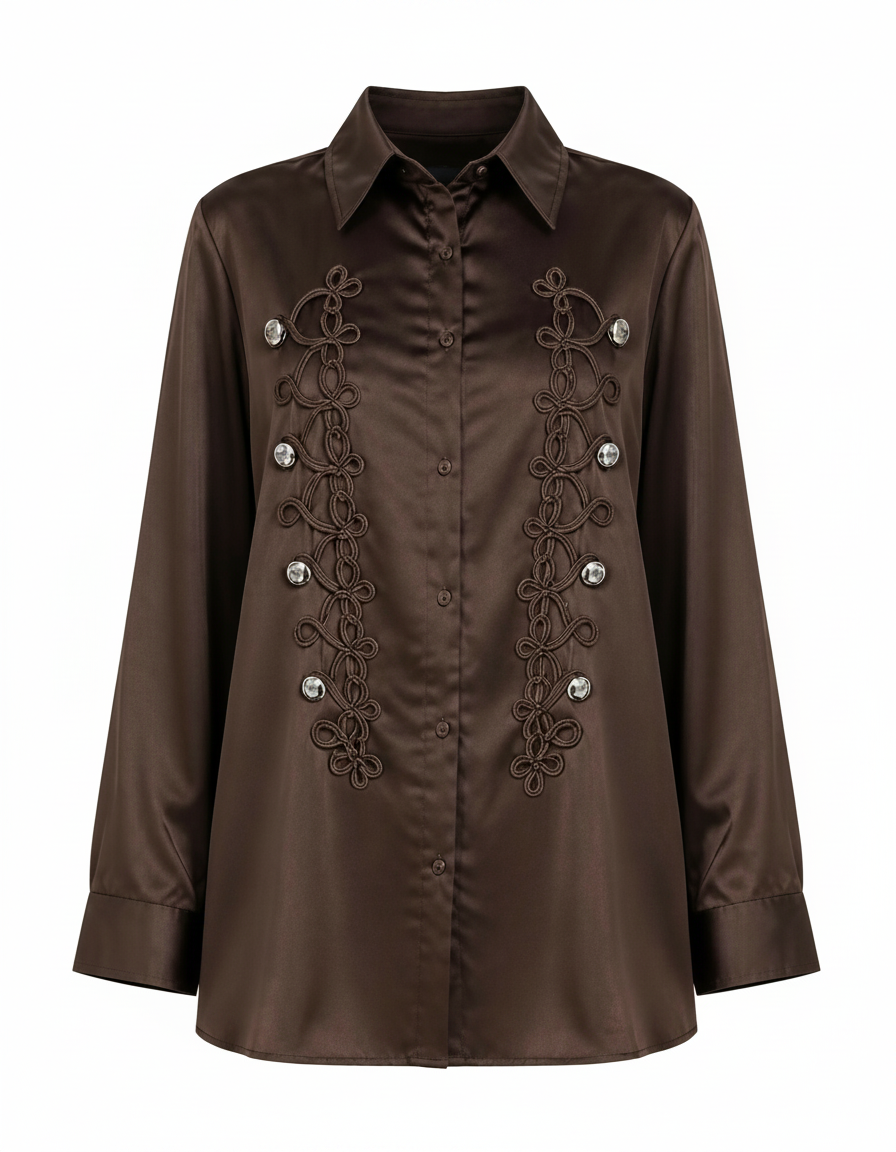Ahd Viscose Blouse – Button-Front Collared  Elora