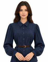 Faten Cotton Blouse – Button-Front Collared  Elora