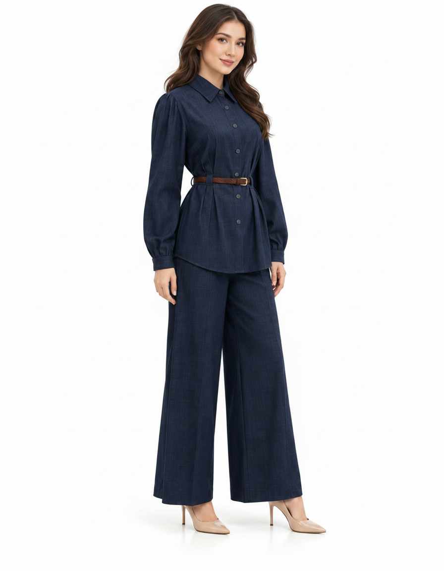 Faten Cotton Blouse – Button-Front Collared  Elora