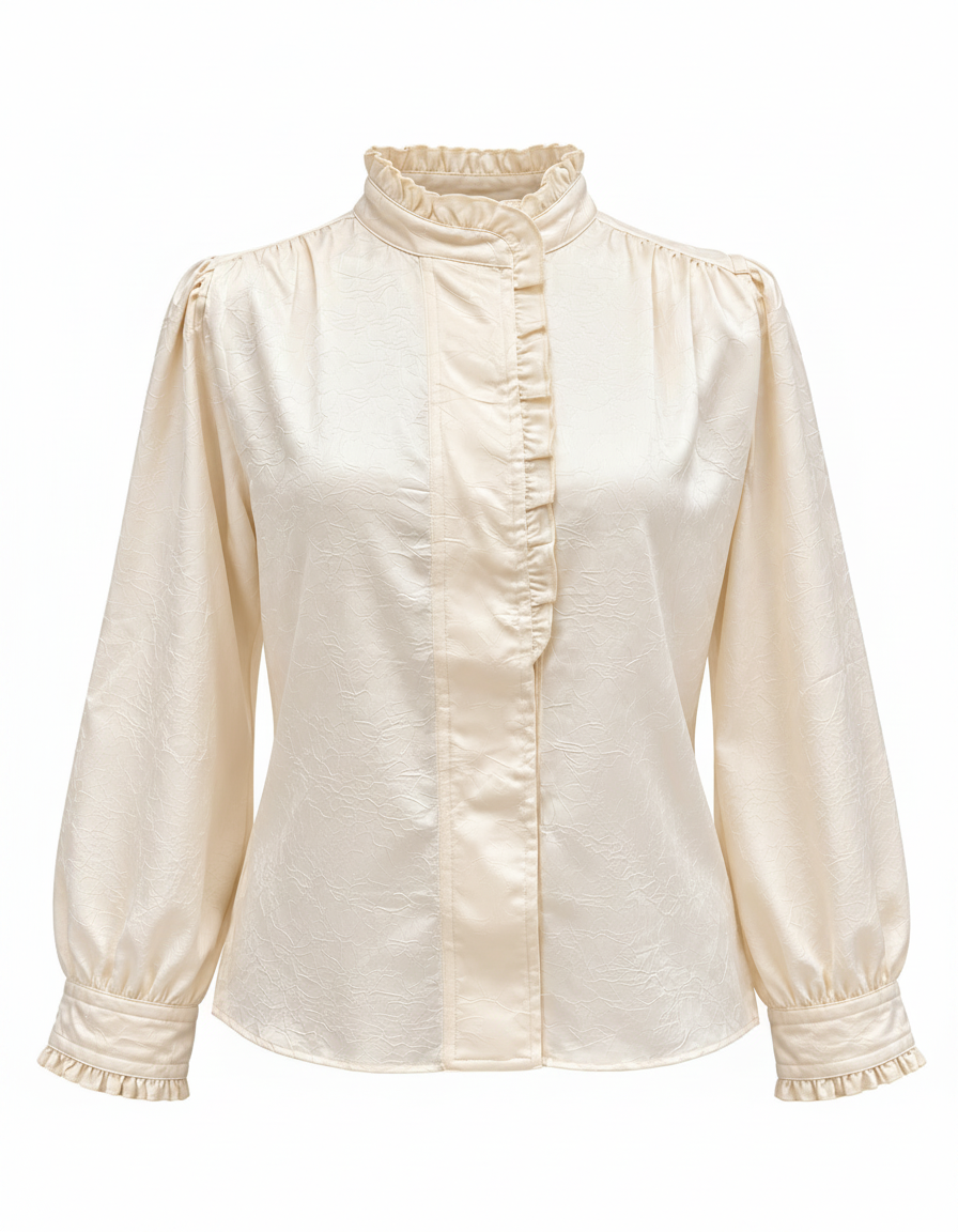 Intisar Everyday Blouse – Button-Front Long Sleeve  Elora