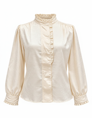 Intisar Everyday Blouse – Button-Front Long Sleeve  Elora