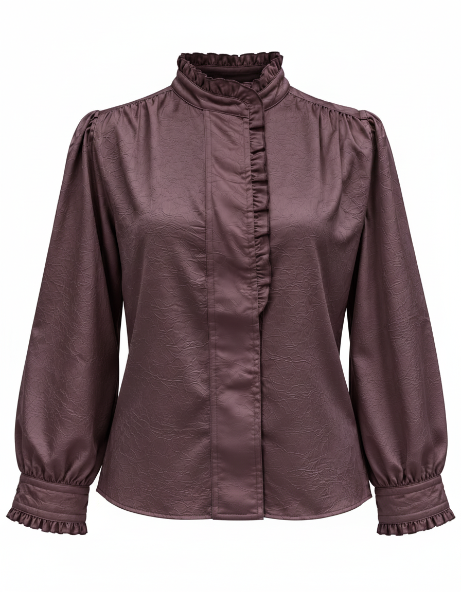Intisar Everyday Blouse – Button-Front Long Sleeve  Elora