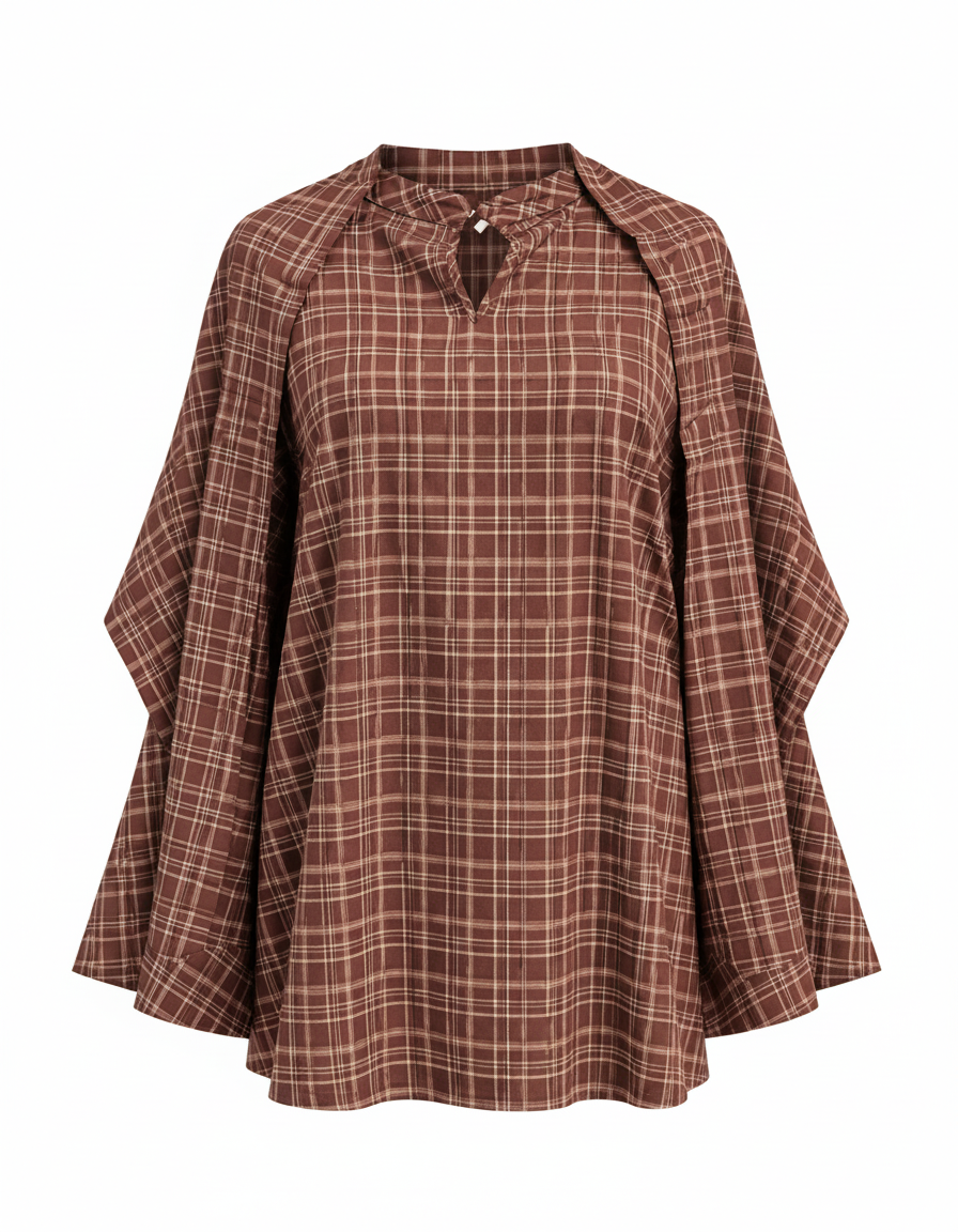 Ola Plaid Blouse – Pull-On Long Sleeve  Elora