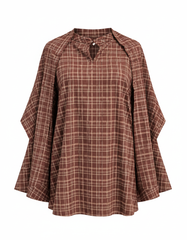 Ola Plaid Blouse – Pull-On Long Sleeve  Elora