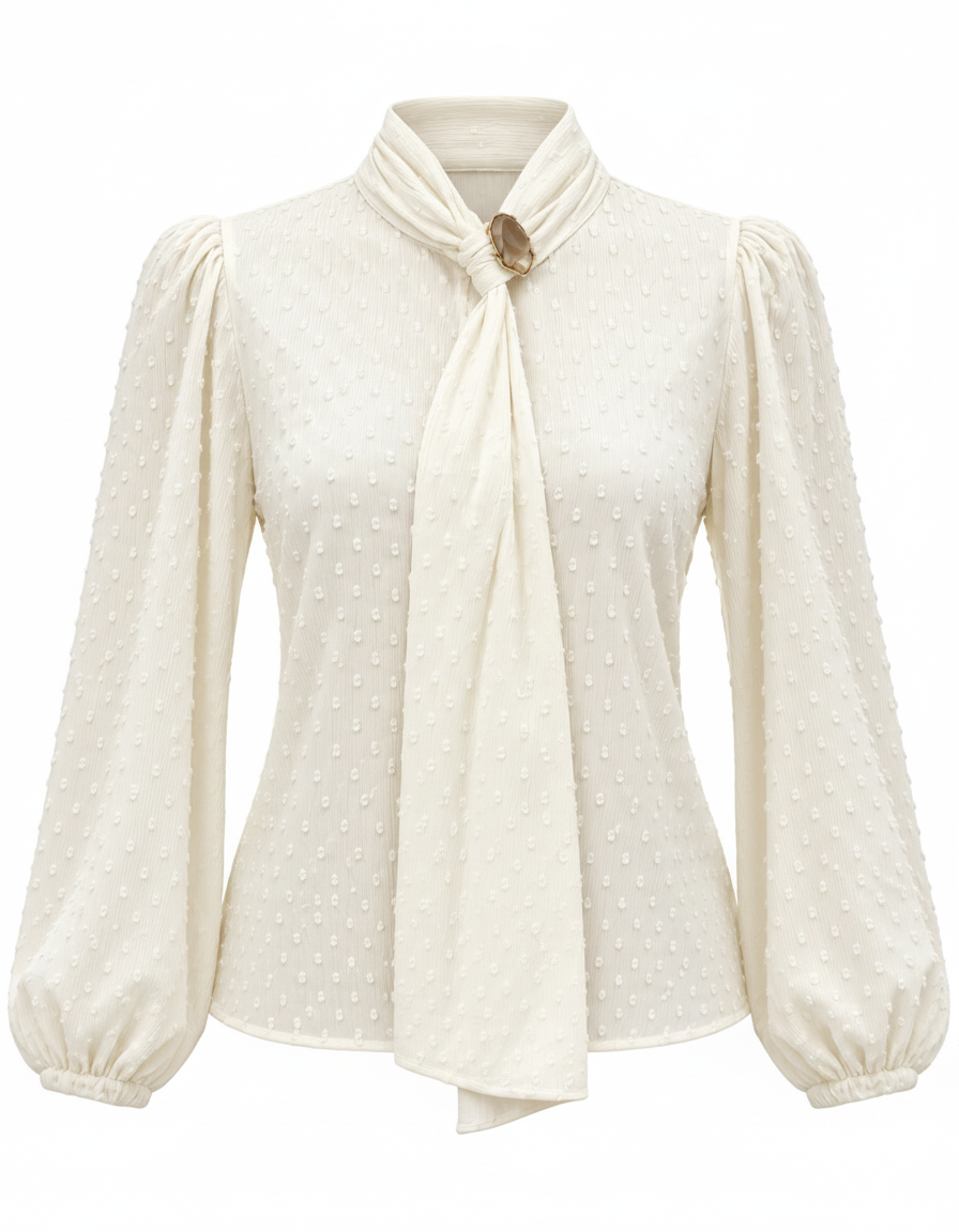 Azhar Elegant Blouse – Button-Front Long Sleeve  Elora