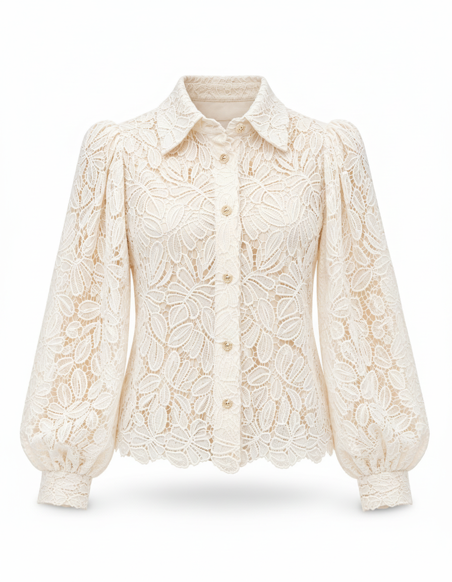 Baraa Floral Blouse – Button-Front Collared  Elora