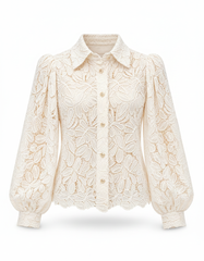 Baraa Floral Blouse – Button-Front Collared  Elora