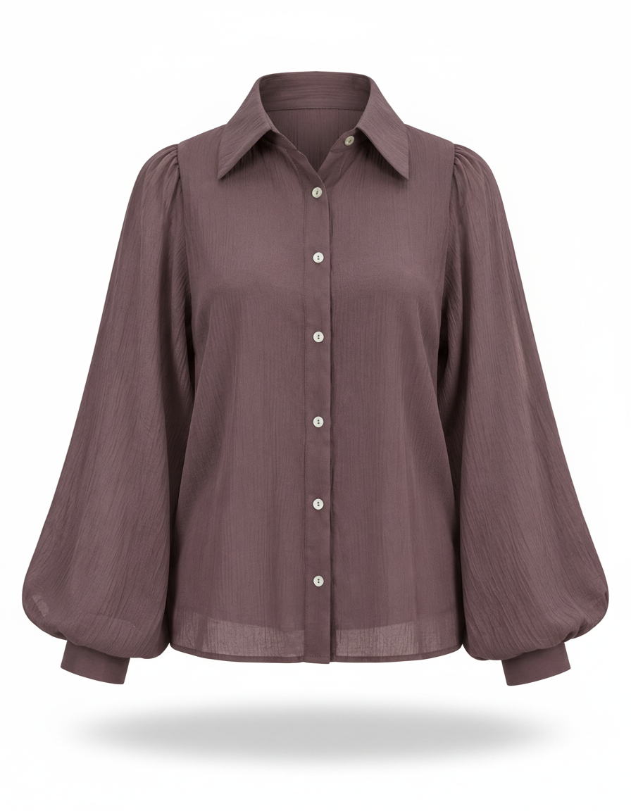 Daniah Everyday Blouse – Button-Front Collared  Elora