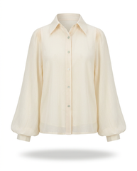 Daniah Everyday Blouse – Button-Front Collared  Elora