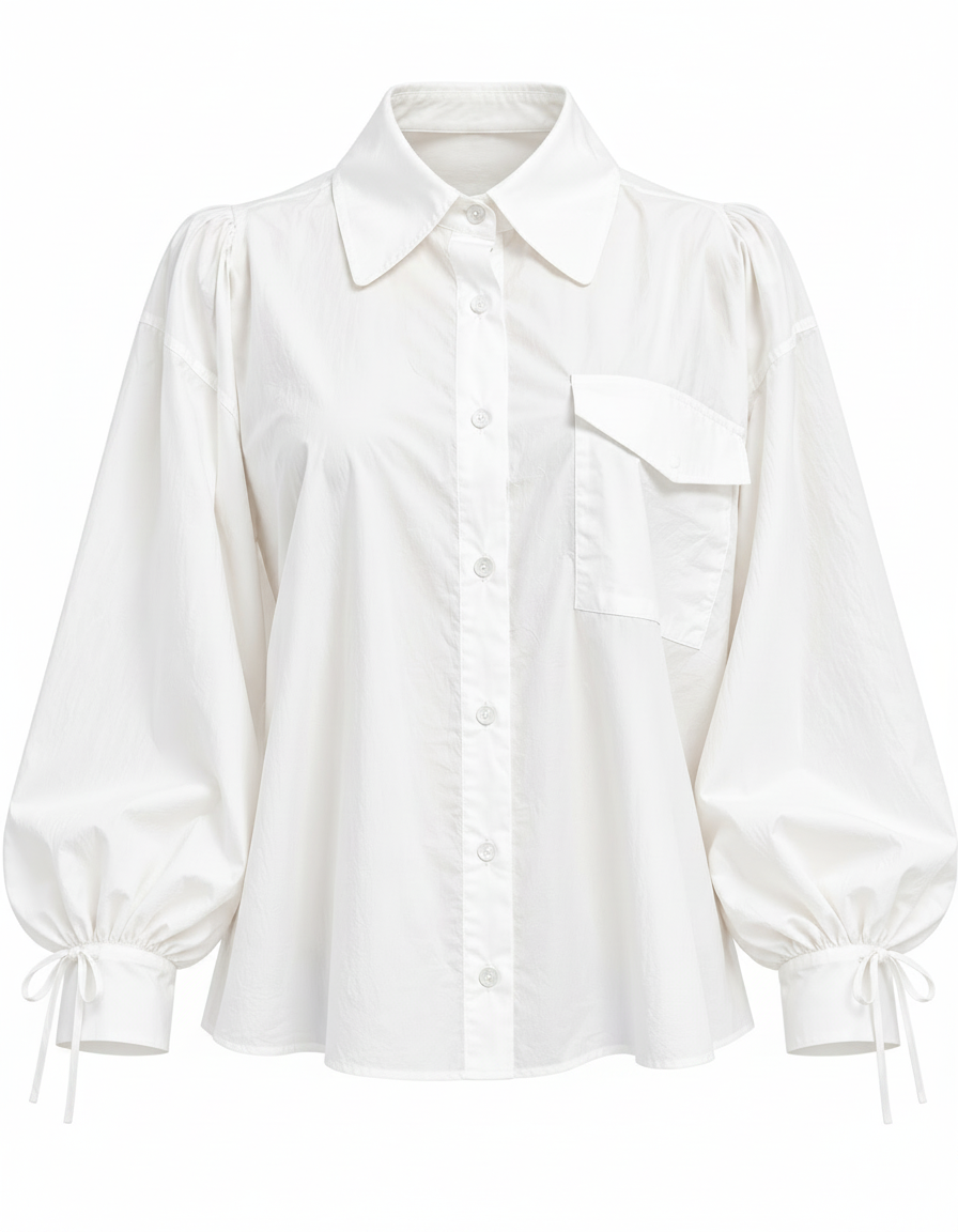 Hamida Cotton Shirt – Button-Front Collared  Elora
