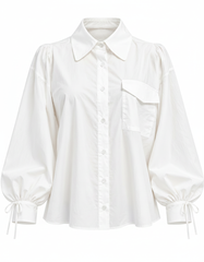 Hamida Cotton Shirt – Button-Front Collared  Elora