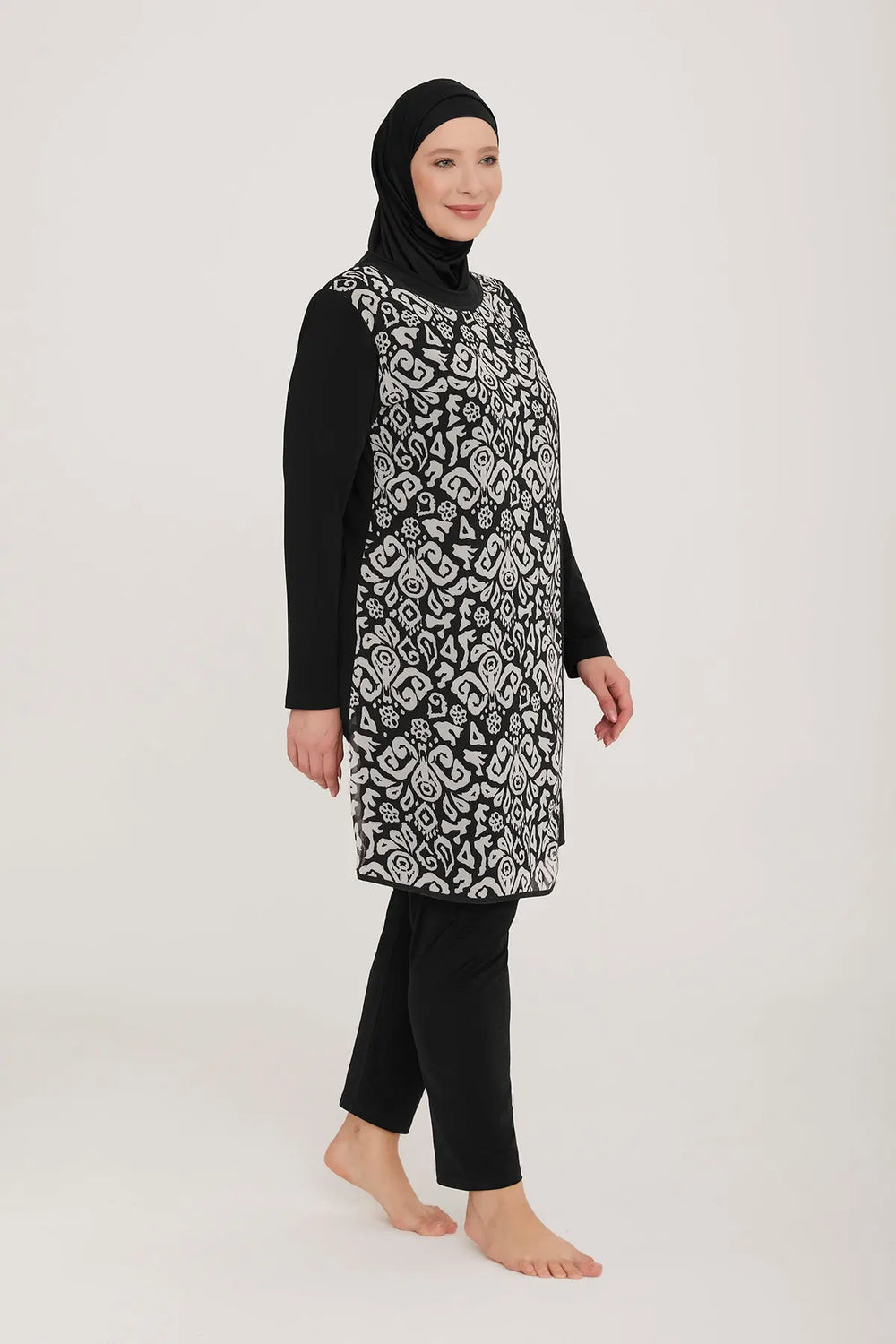 Adasea Burkini  Swimsuit-4481-B -  Voile