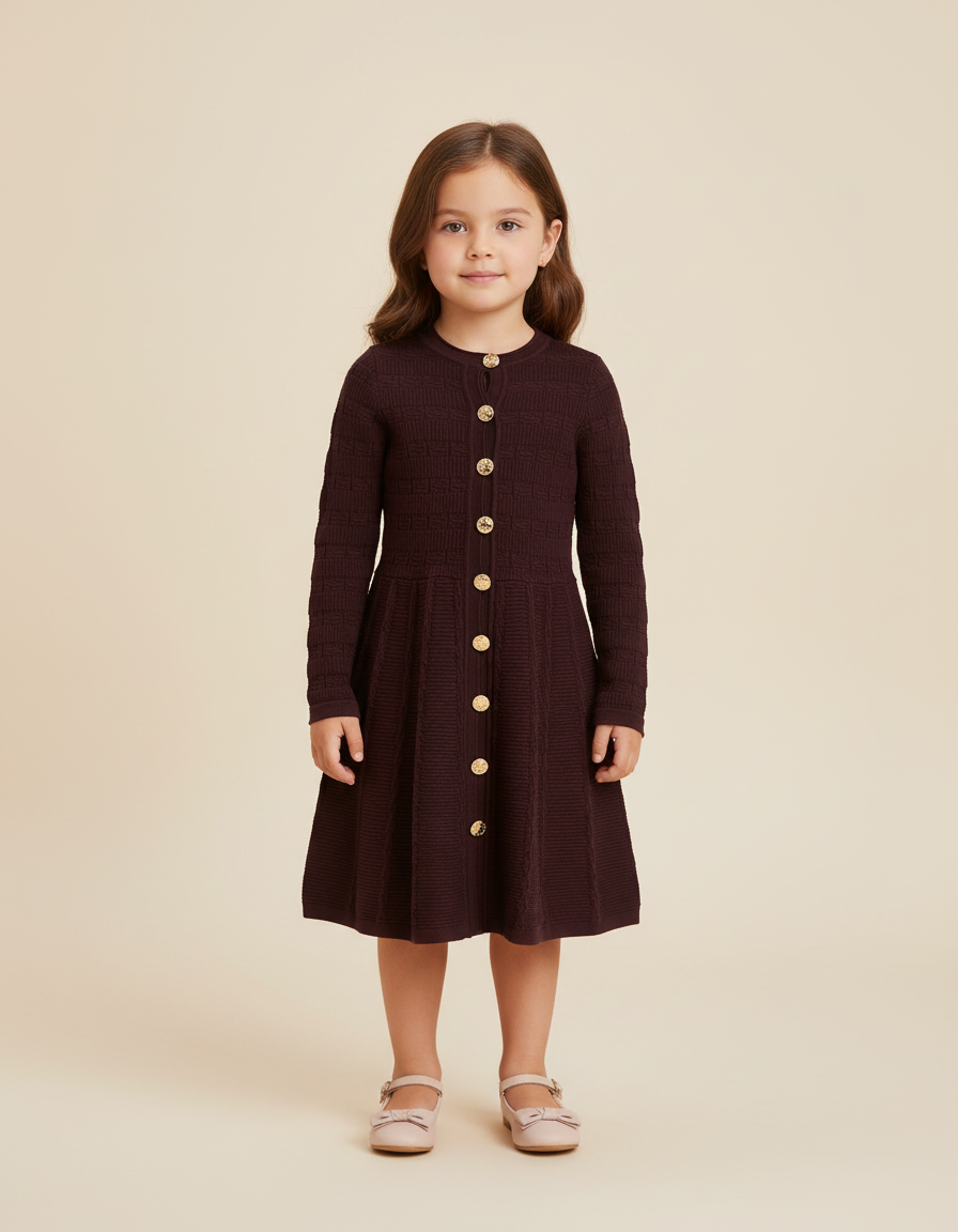 Asia Knitted Midi Dress – Button-Front  Miss Grant