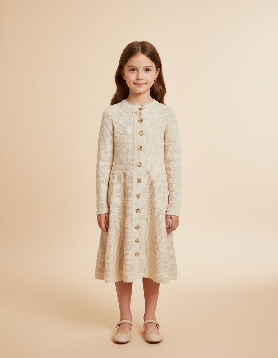 Asia Knitted Midi Dress – Button-Front  Miss Grant