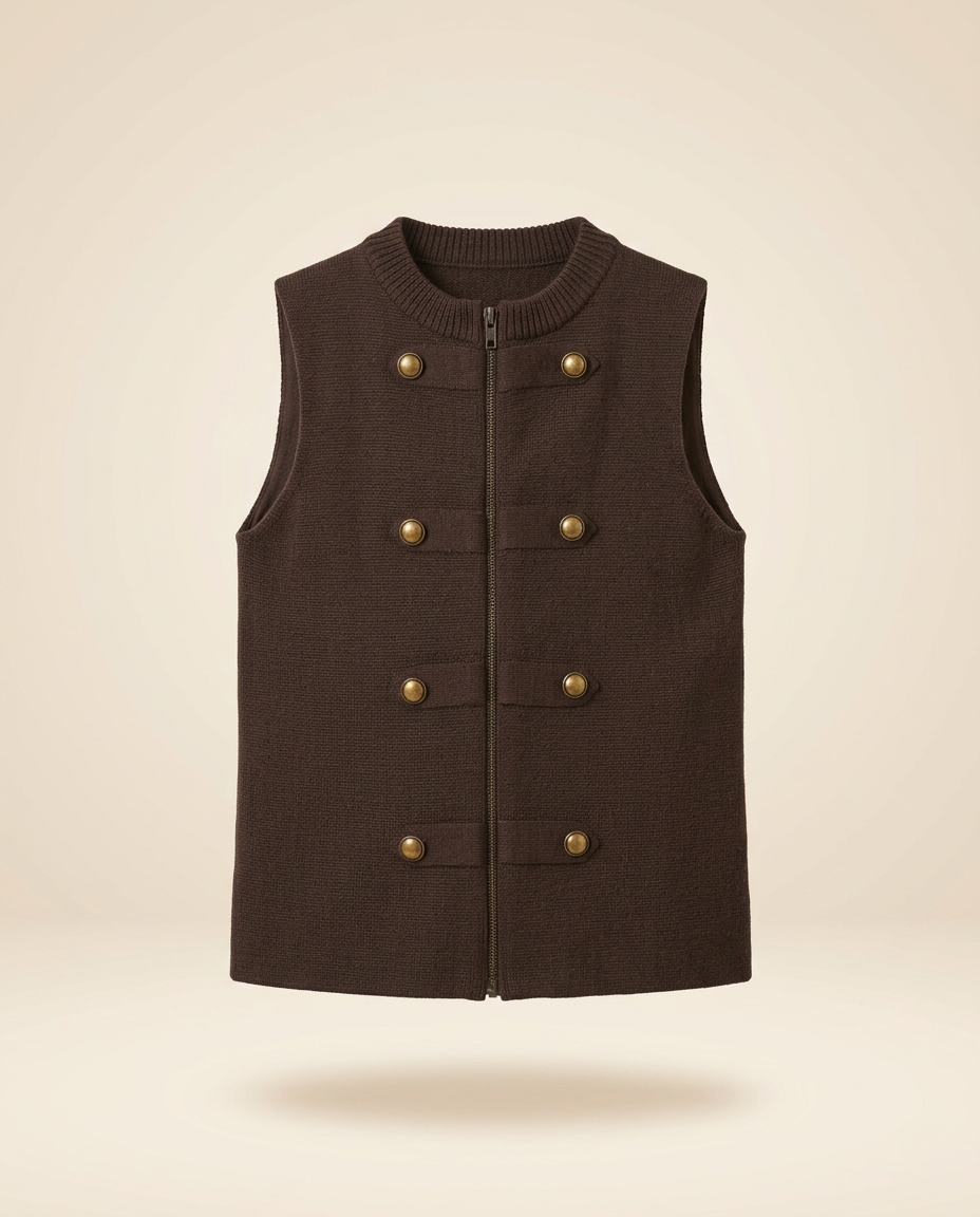 Allegra Ribbed Gilet – Button-Front  Miss Grant