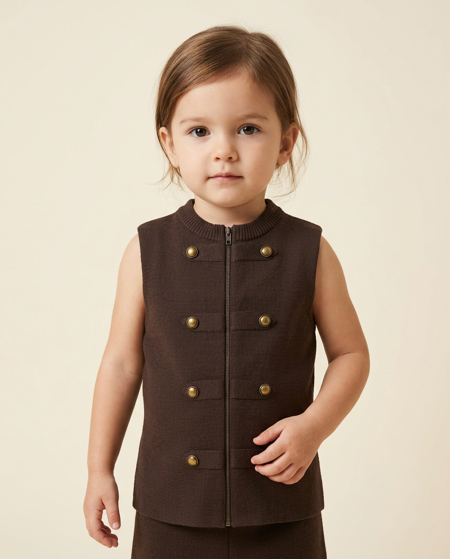 Allegra Ribbed Gilet – Button-Front  Miss Grant